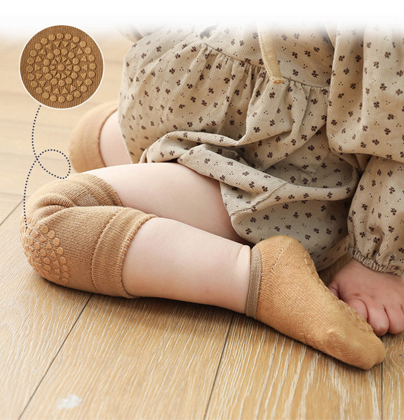 Baby Knee Pads Socks Set for Girls Boys Summer Solid Color Anti Slip Socks Kid Crawling Safety Floor Sock Leg Knee Protector