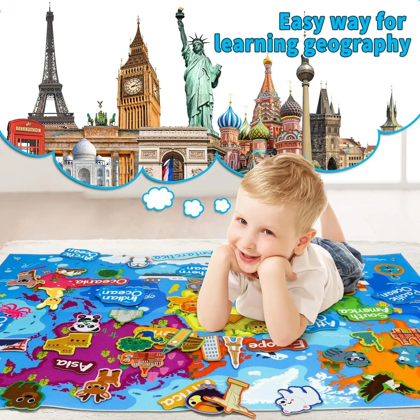 Montessori Felt Board Story Set Toys Preschool Learning Activities Board toys Outer Space Scientific Cognition Party Decorations
