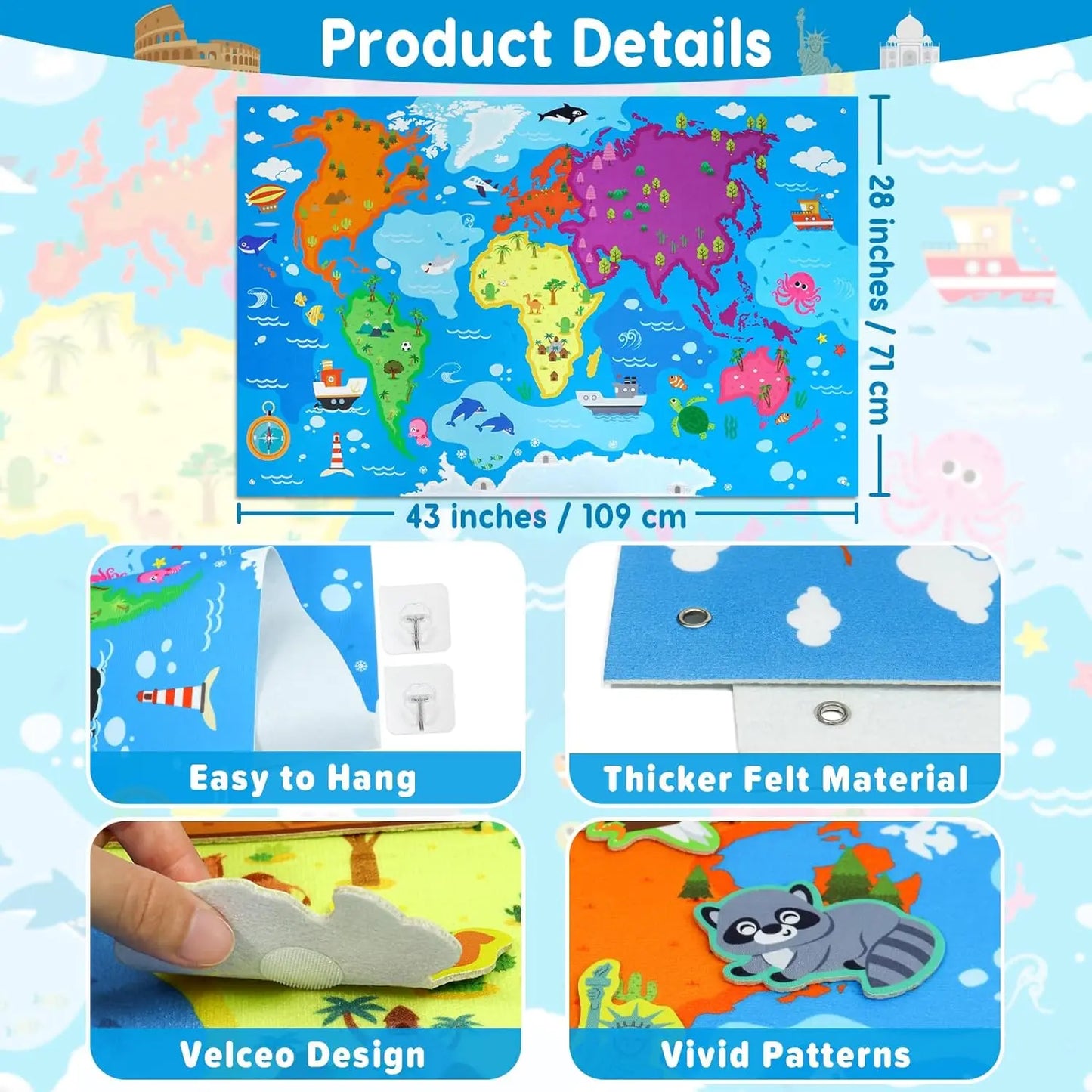 Montessori Felt Board Story Set Toys Preschool Learning Activities Board toys Outer Space Scientific Cognition Party Decorations