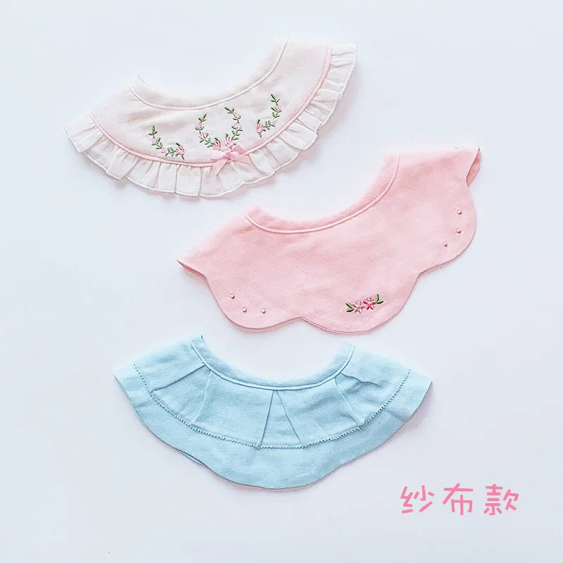 3Pcs Summer Thin Cotton Gauze Bib Round Petal Infant Baby Bib Absorbent Four-layer Gauze Drooling Saliva Towel Baby Supplies