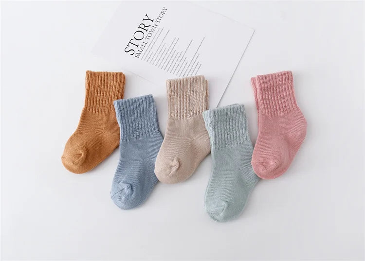 lawadka 6Pairs/set 0-12Month Newborn Baby Boy Girl Sock Cotton Solid Soft Infant Socks for Girls Boys Spring Autumn Korea Style