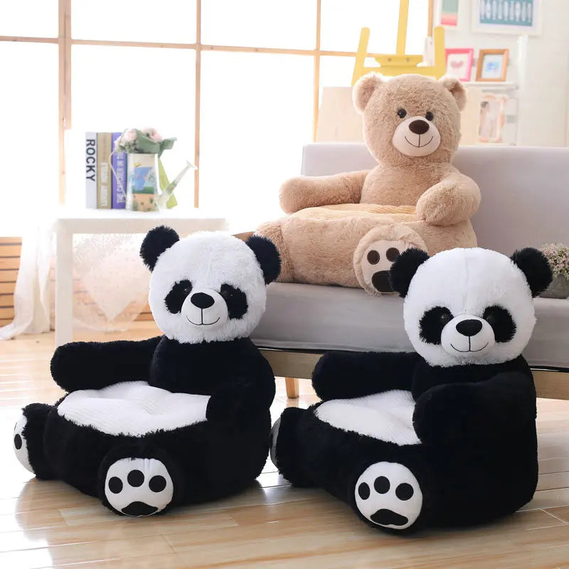 50CM New Panda Infant Boys Seats Soft Sofa Cartoon Duck Animal Girls Comfort Plush Unicorn Bear Chairs Contain Filling
