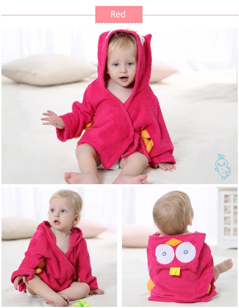 Cotton Baby Robe Bath Towel Cartoon Hoodies Infant Girls Boys Sleepwear Bath Blanket Kids Soft Bathrobe Pajamas Kids Clothing