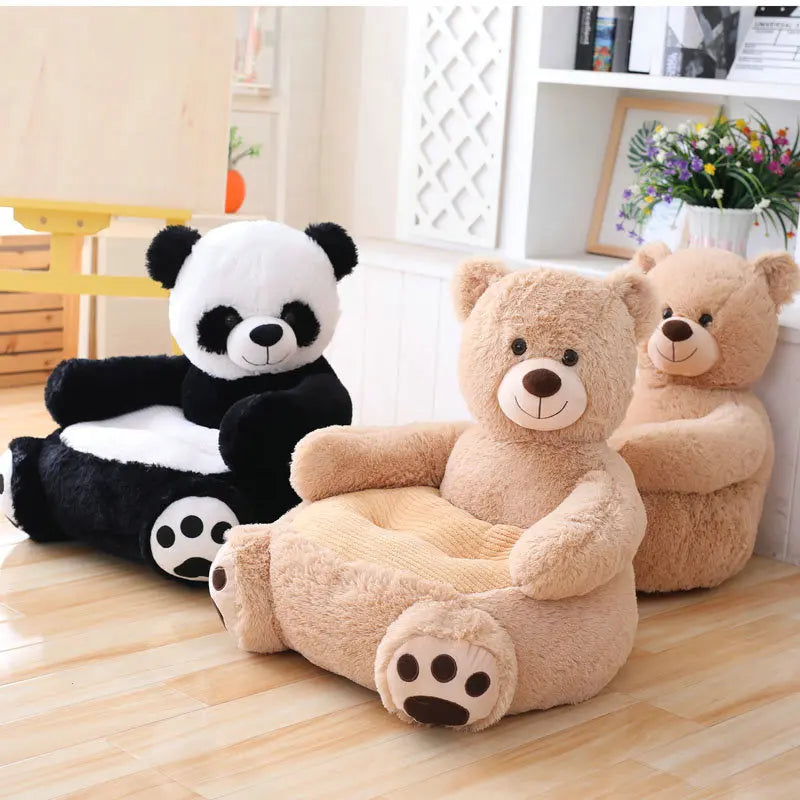 50CM New Panda Infant Boys Seats Soft Sofa Cartoon Duck Animal Girls Comfort Plush Unicorn Bear Chairs Contain Filling