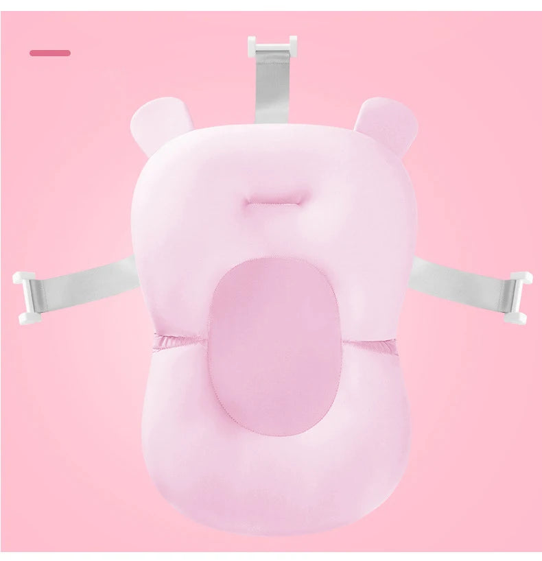 Baby Bath Seat Support Mat Foldable Baby Bath Tub Pad Chair Newborn Bathtub Pillow Infant Anti-Slip Soft Comfort Body Cushion