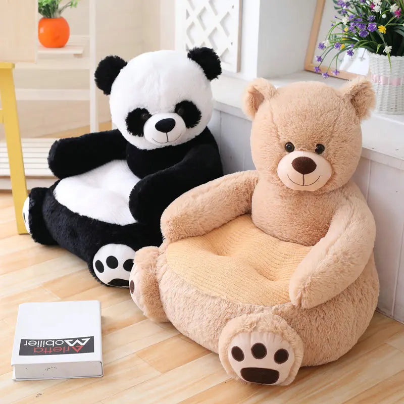 50CM New Panda Infant Boys Seats Soft Sofa Cartoon Duck Animal Girls Comfort Plush Unicorn Bear Chairs Contain Filling