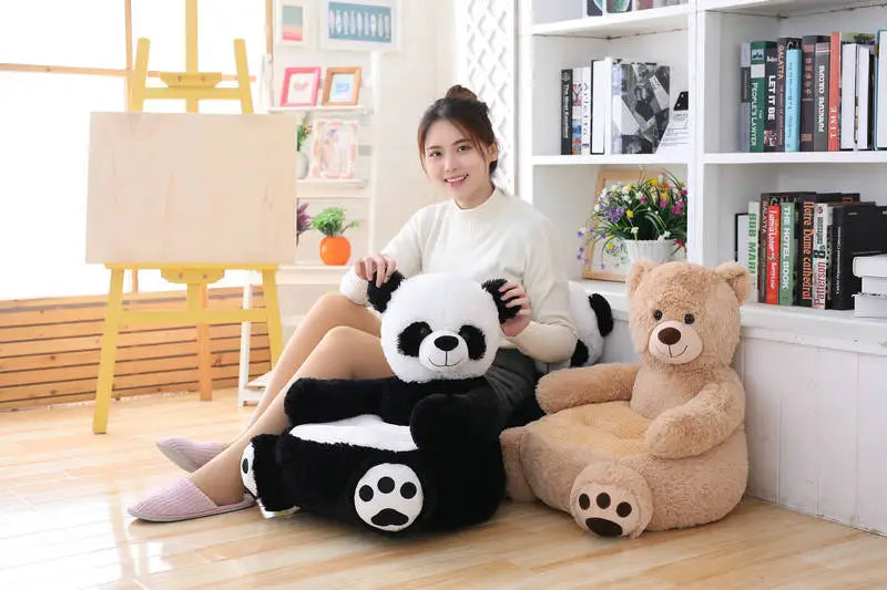50CM New Panda Infant Boys Seats Soft Sofa Cartoon Duck Animal Girls Comfort Plush Unicorn Bear Chairs Contain Filling
