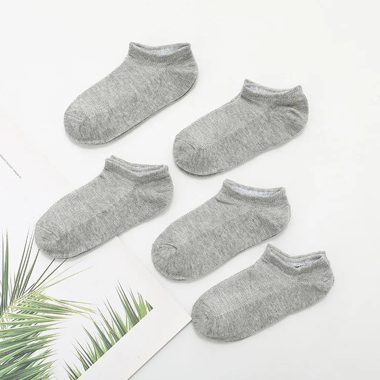 5 Pairs/lot 1 to 12 Years Summer Solid White Cotton Socks For Children Socks Spring No-show Low Cut Socks Boys Girls Boat Socks