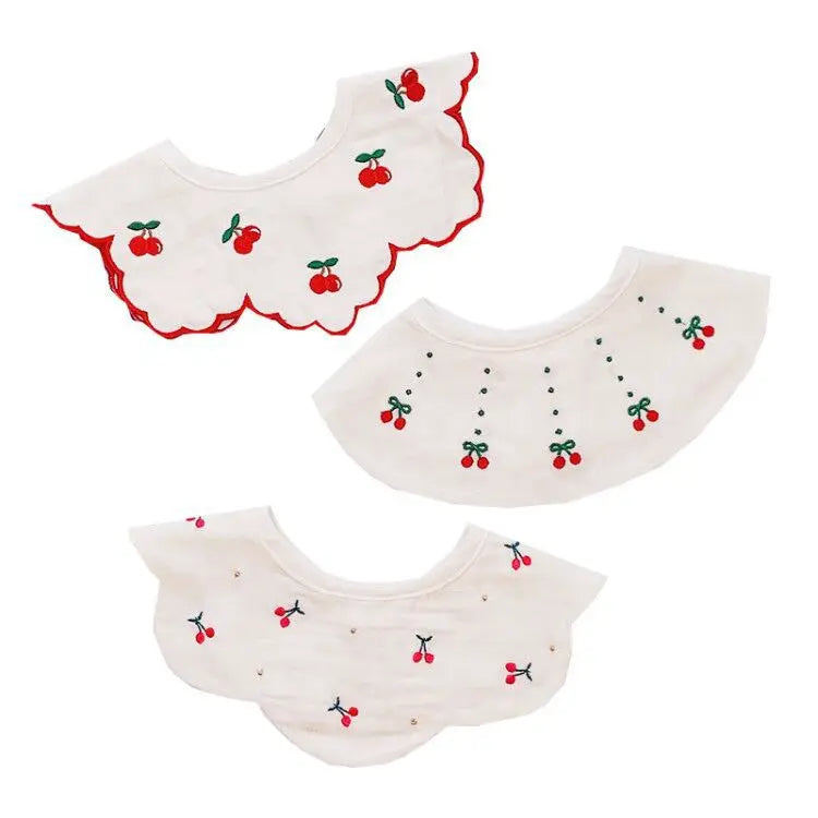 3Pcs Summer Thin Cotton Gauze Bib Round Petal Infant Baby Bib Absorbent Four-layer Gauze Drooling Saliva Towel Baby Supplies