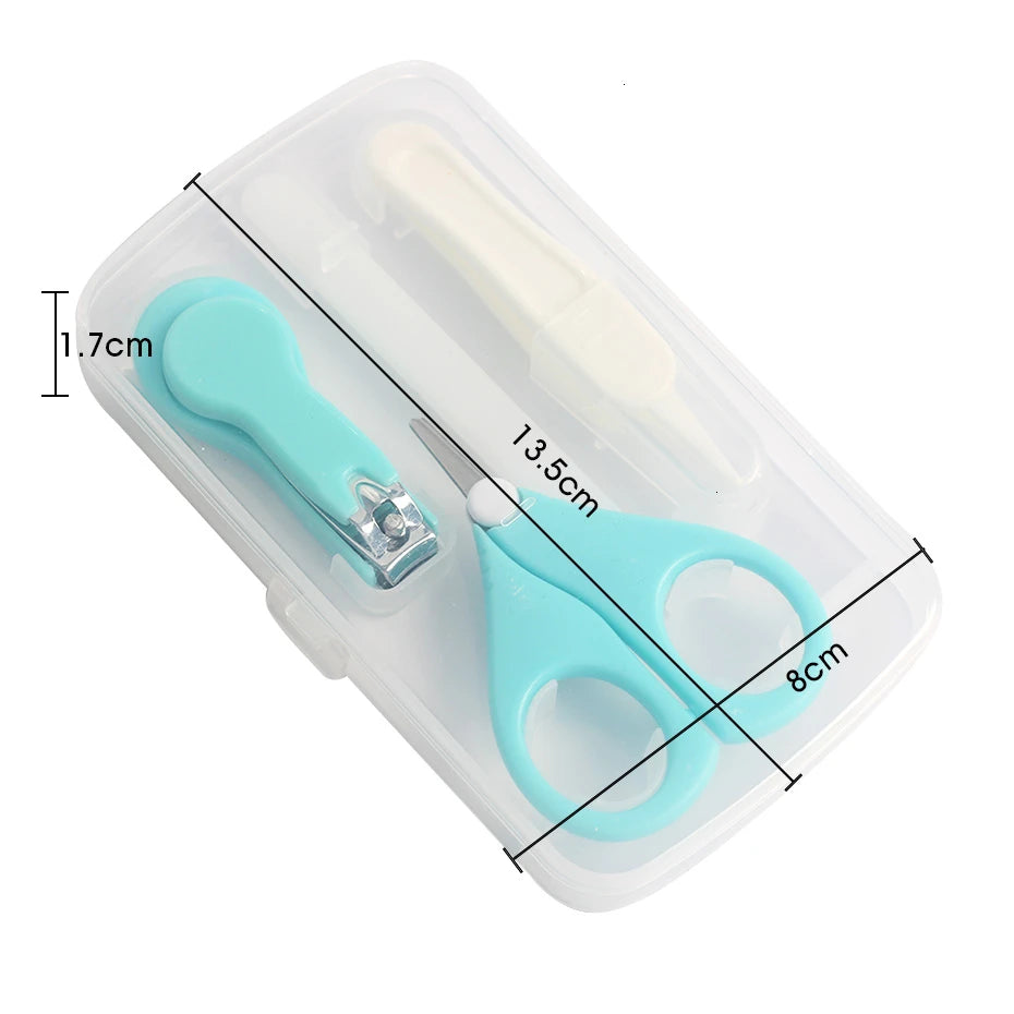 4pcs Baby Healthcare Kits Baby Nail Care Set Infant Finger Trimmer Scissors Nail Clippers Storage Box For Travel