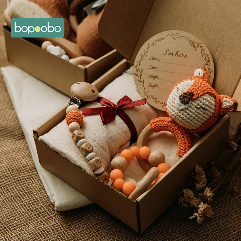 Baby drool Towel Toy Set Milestone Cards Accessories Photography Props Monthly Growth Commemoration Babies Photos Birth Gift Set