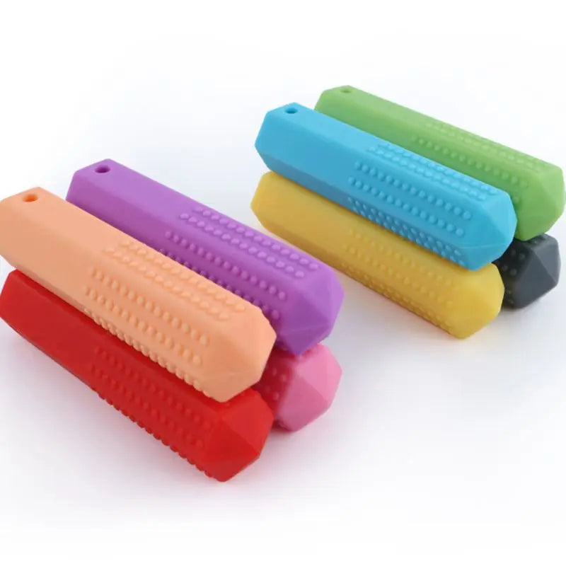 Baby Silicone Teether Kids Chew Necklace Sensory Chewy Pendant Teething Toys for Autism ADHD Special Needs