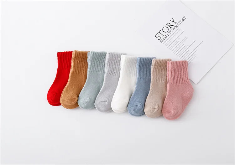 lawadka 6Pairs/set 0-12Month Newborn Baby Boy Girl Sock Cotton Solid Soft Infant Socks for Girls Boys Spring Autumn Korea Style