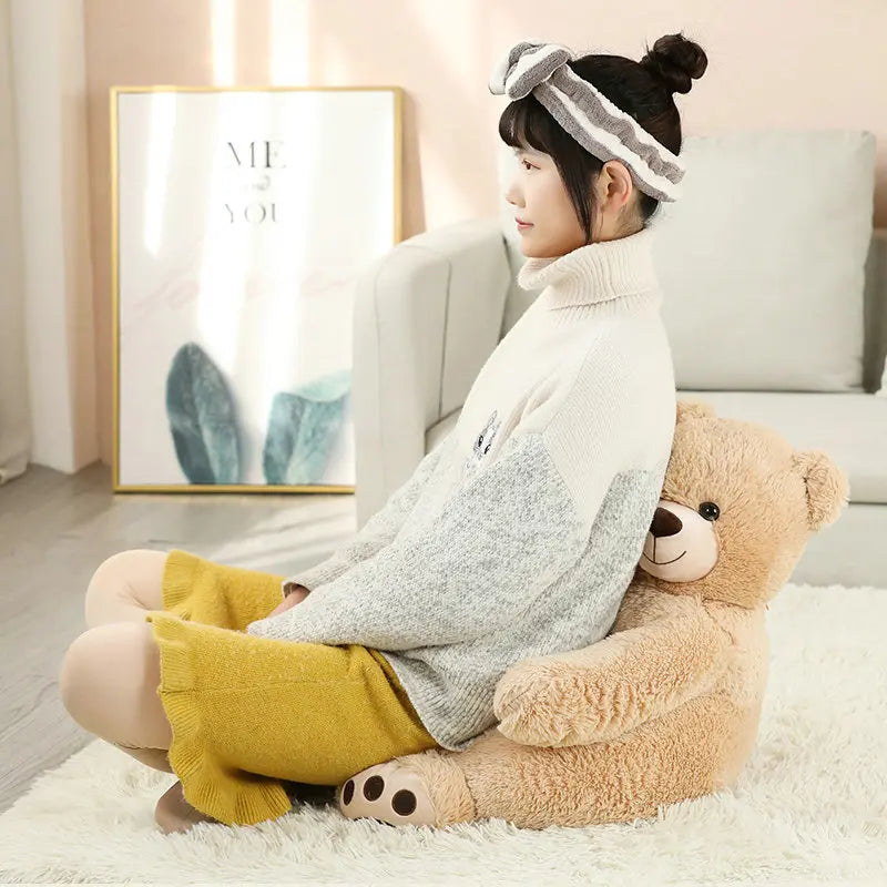 50CM New Panda Infant Boys Seats Soft Sofa Cartoon Duck Animal Girls Comfort Plush Unicorn Bear Chairs Contain Filling