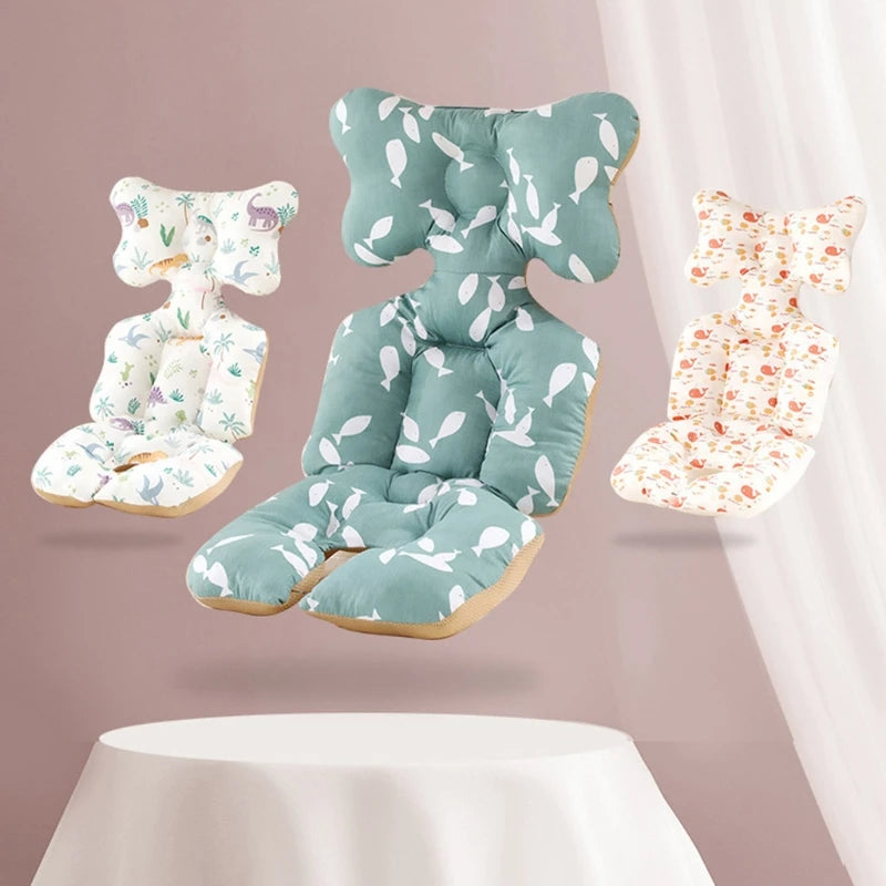 Baby Pushchair Seat Liner Universal Stroller Cotton Pad Warm Mat Sleeping Mattress Head Support Pillow Infant Pram High Chair C