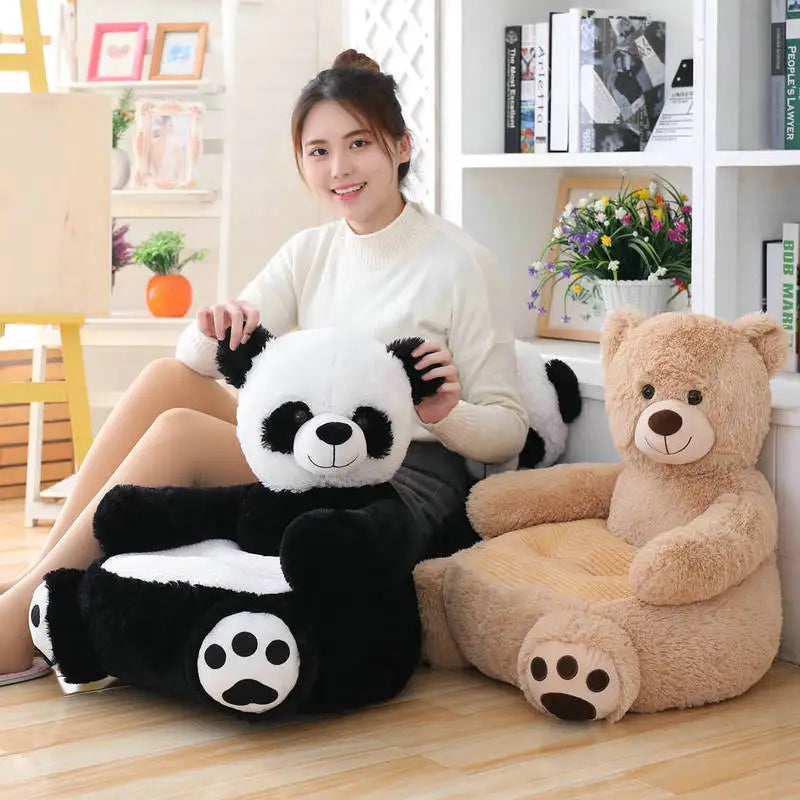 50CM New Panda Infant Boys Seats Soft Sofa Cartoon Duck Animal Girls Comfort Plush Unicorn Bear Chairs Contain Filling