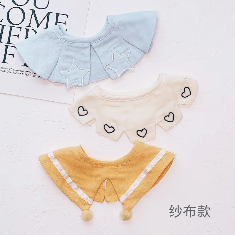 3Pcs Summer Thin Cotton Gauze Bib Round Petal Infant Baby Bib Absorbent Four-layer Gauze Drooling Saliva Towel Baby Supplies