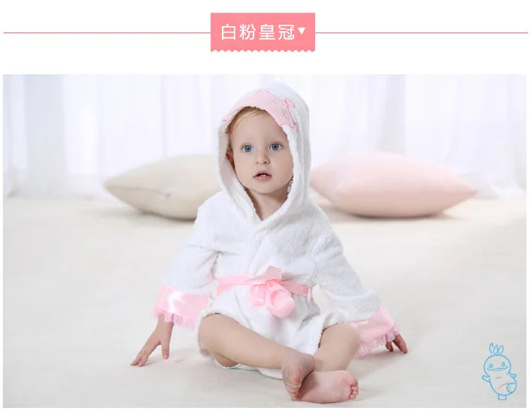 Cotton Baby Robe Bath Towel Cartoon Hoodies Infant Girls Boys Sleepwear Bath Blanket Kids Soft Bathrobe Pajamas Kids Clothing