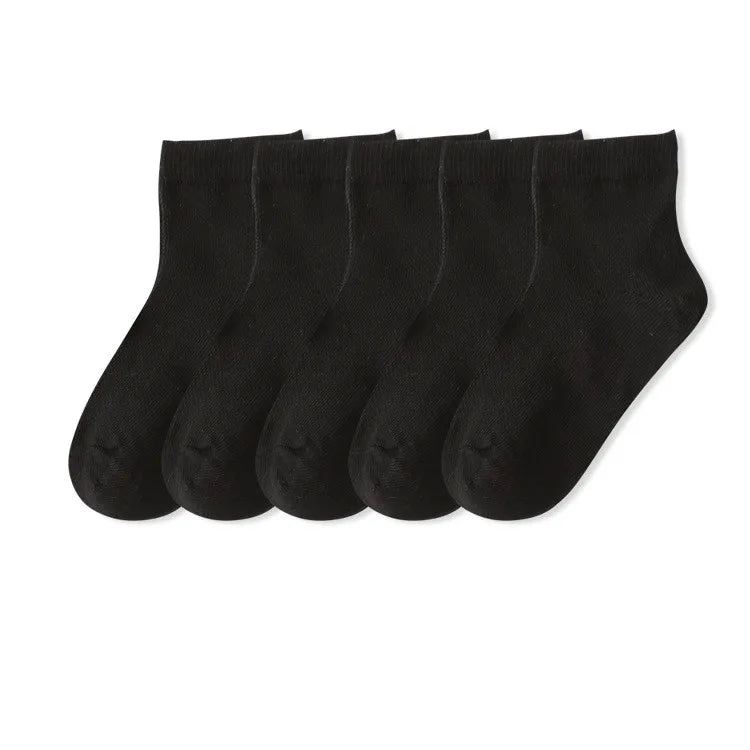 5 Pairs/lot 1 to 12 Years Summer Solid White Cotton Socks For Children Socks Spring No-show Low Cut Socks Boys Girls Boat Socks