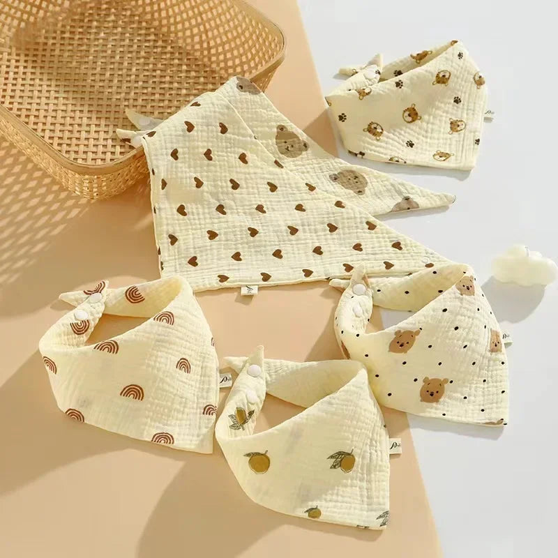 New Baby Cotton Soft Soothe Appease Square Towels Infant Color Matching Bandana Handkerchief Muslin Burp Cloths Feeding Bibs