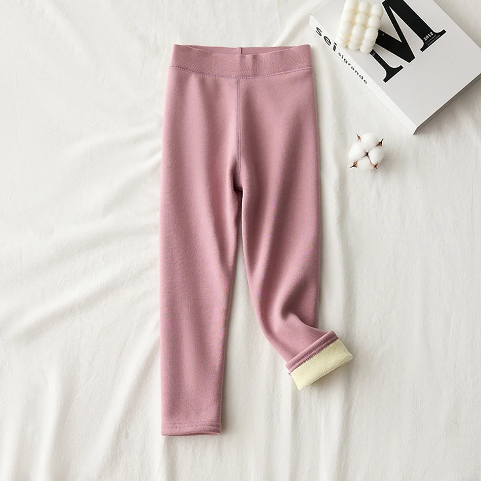 Thickened and Warm Girls Winter Fleece Long Pants Children Comfort Soft Leggings Kids Fashion Outerwear Bottoms School Clothes