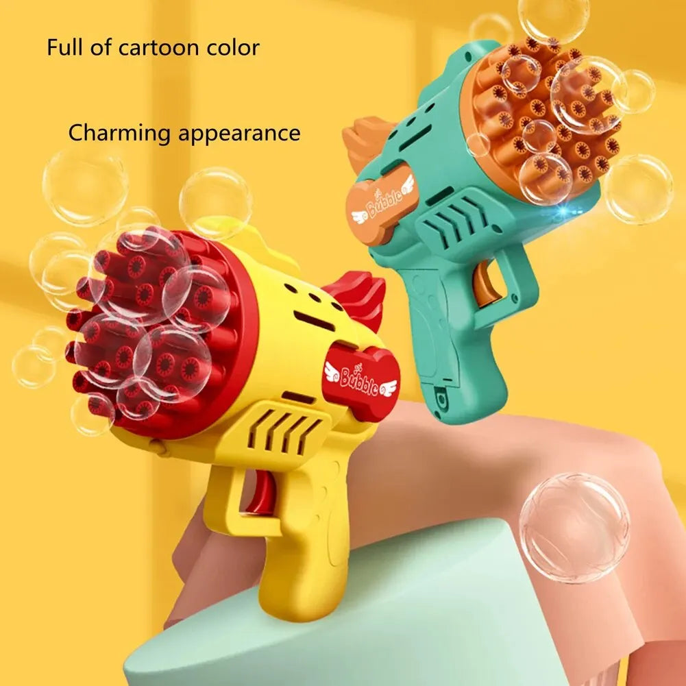 Bubble Gun Kids Toys Electric Automatic Soap Rocket Bubbles Machine Outdoor Wedding Party Toy LED Light Children Birthday Gifts