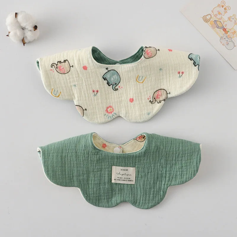 New Cute Cotton Baby Feeding Drool Bib Infants Two-sided Usable Saliva Towel Soft Burp Cloth For Newborn Toddler Kids Bibs