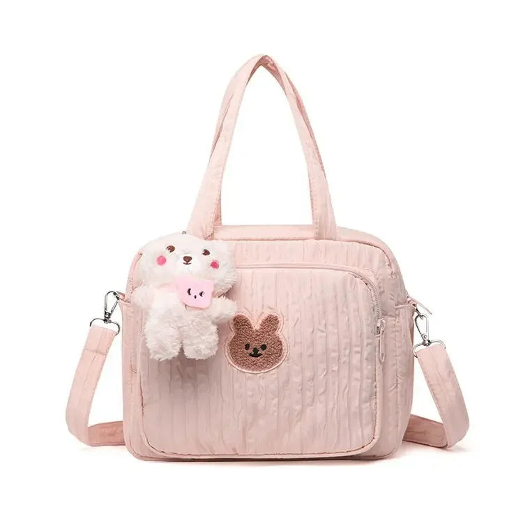 Baby Diaper Bags Maternity Mommy Bag Portable Multi-function Large Capacity Quilted Mom Travel Tote Bottle Storage with Pendant