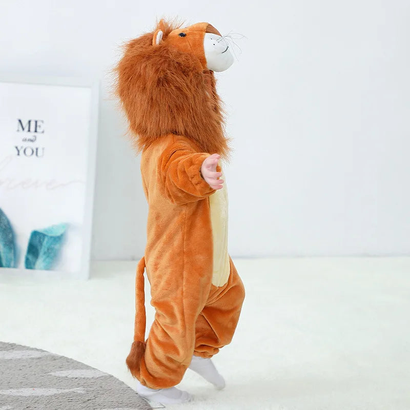Toddler Outfit Unisex Baby Animal Costume Lion Costume for Kids Homewear Boys Jumpsuit Halloween Dress Up Romper