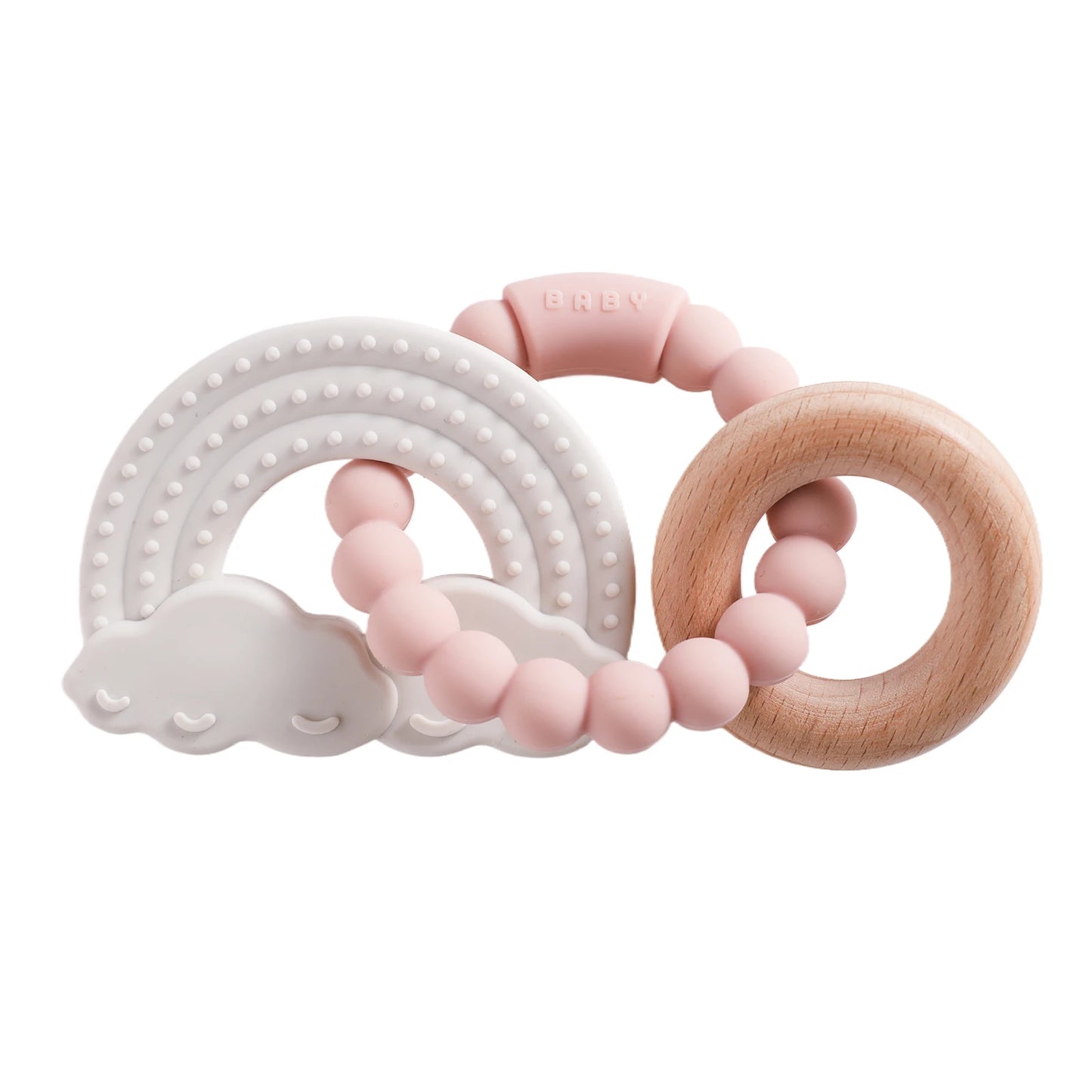 1pc Silicone Teether,Food Grade Baby 0-12 Toys,ToddlersTeething Ring Sensory Toys,Silicone Planet Teether Bracelet Accessories