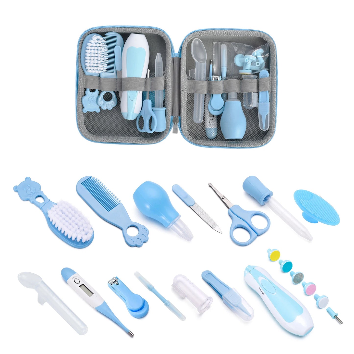 Baby Grooming Kit, Infant Safety Care Set with Hair Brush Comb Nail Clipper Nasal Aspirator,Baby Essentials Kit for Newborn