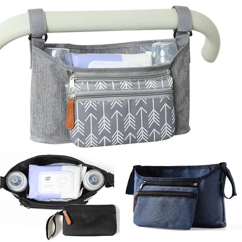 Baby Stroller Storage Bag Mummy Large Capacity Travel Hanging Bag Phone Bottle Holder Pram Diaper Bags Baby Stroller Accessories