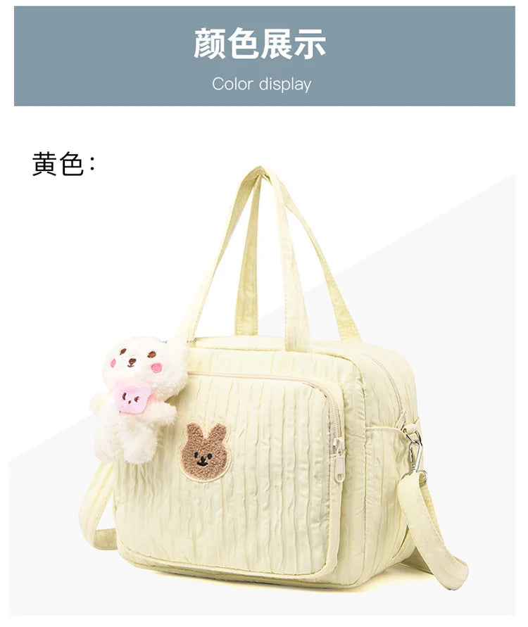 Baby Diaper Bags Maternity Mommy Bag Portable Multi-function Large Capacity Quilted Mom Travel Tote Bottle Storage with Pendant