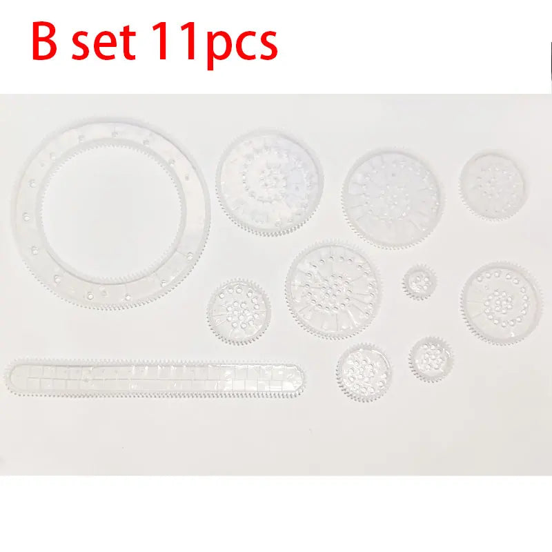 11/22pcs Spirograph Drawing Toys Set Interlocking Gears Wheels Geometric Ruler Drawing Accessories Creative Educational Kids Toy