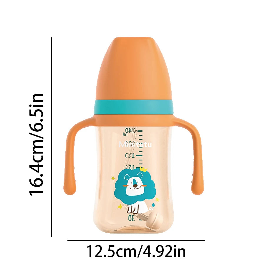 240 ml PP straw cup with gravity ball for babies over 6 months Food-grade liquid silicone straw to protect teeth Square water cu