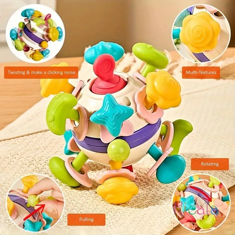 Baby Sensory Teething Toys Teethers for Babies 0 3 6 9 12 18 Months Infant Chew Rattles Toys Newborn Toddler Montessori Toy