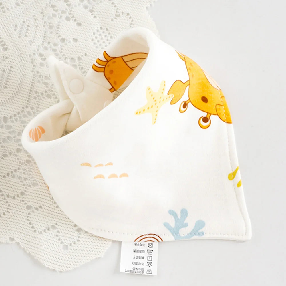 Baby Bibs Cotton Cute Animal Print Saliva Towel Bandana Bibs Newborn Teething Drooling Bib Unisex Feeding Apron For Boy Girl