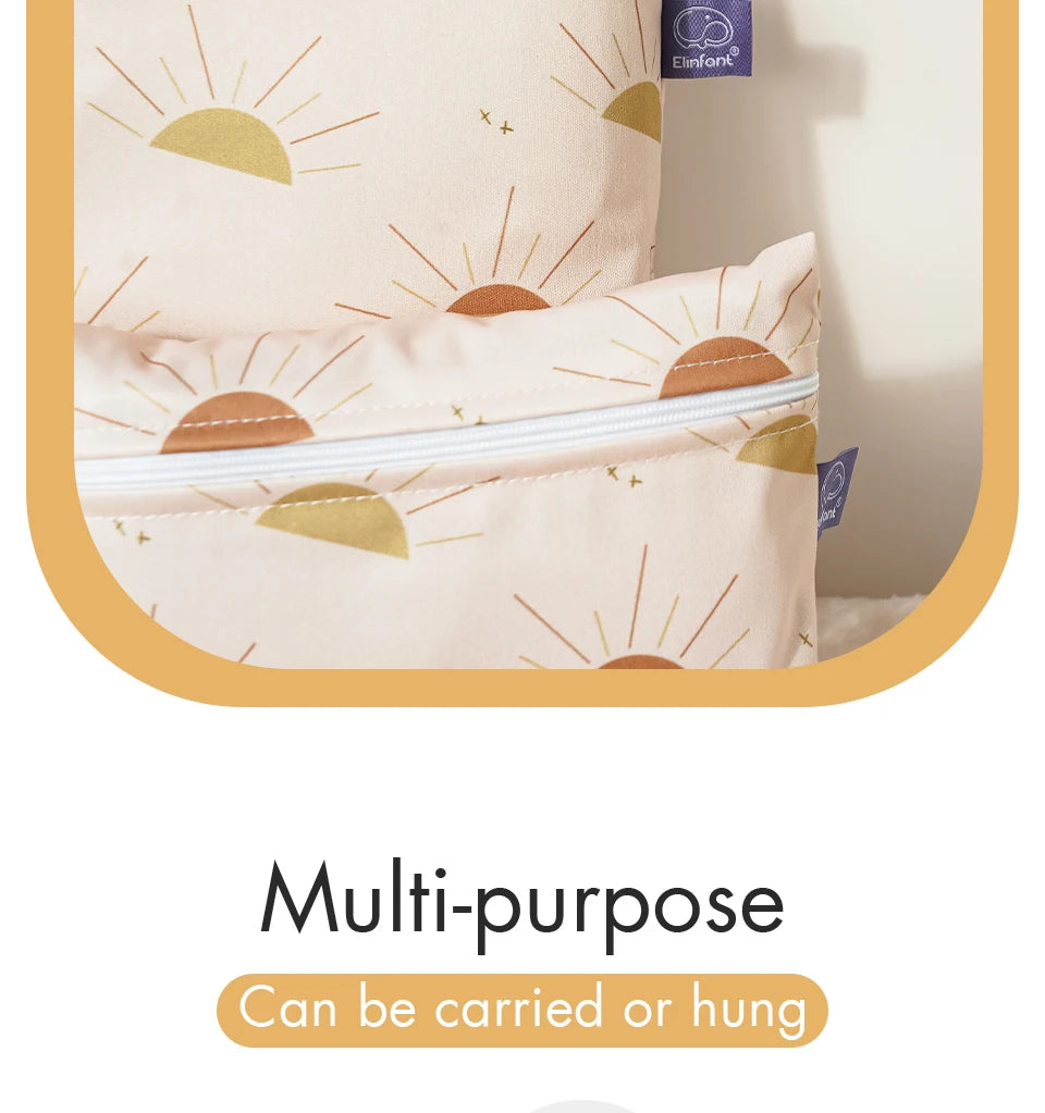 Elinfant Rainbow&Sun Pirnt 3PCS Portable Storage Bag Travel Wash Cosmetic Bag Waterproof Diaper Bag