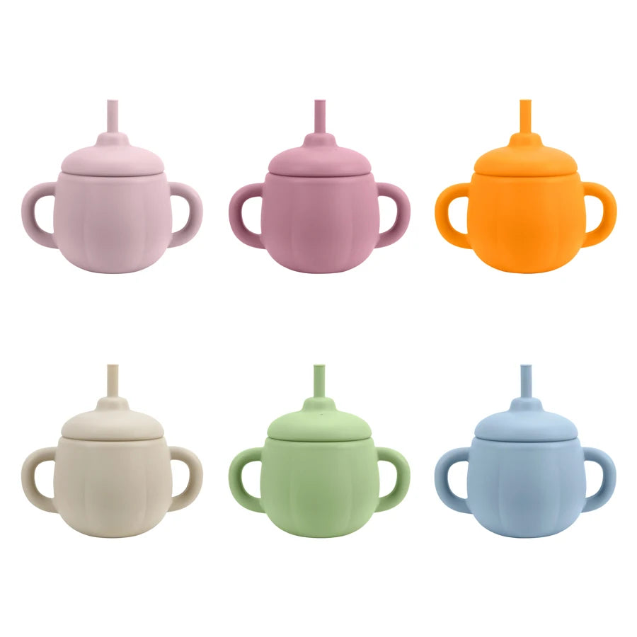 1PCS Baby Silicone Straw Cup BPA Free Portable Storage Snack Container Feeding Cup Kids Learning Drink Cup Water Bottle