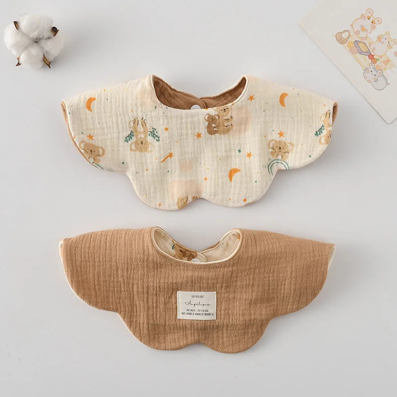 New Cute Cotton Baby Feeding Drool Bib Infants Two-sided Usable Saliva Towel Soft Burp Cloth For Newborn Toddler Kids Bibs