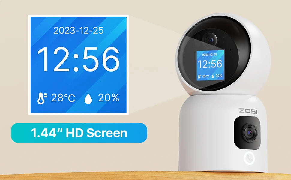 ZOSI 6MP 4MP Dual-Lens Indoor Security IP Camera Two-Way Video 2.4G/5G WiFi C528 360° Views Pan/Tilt Home Baby/Pet Dog Monitor