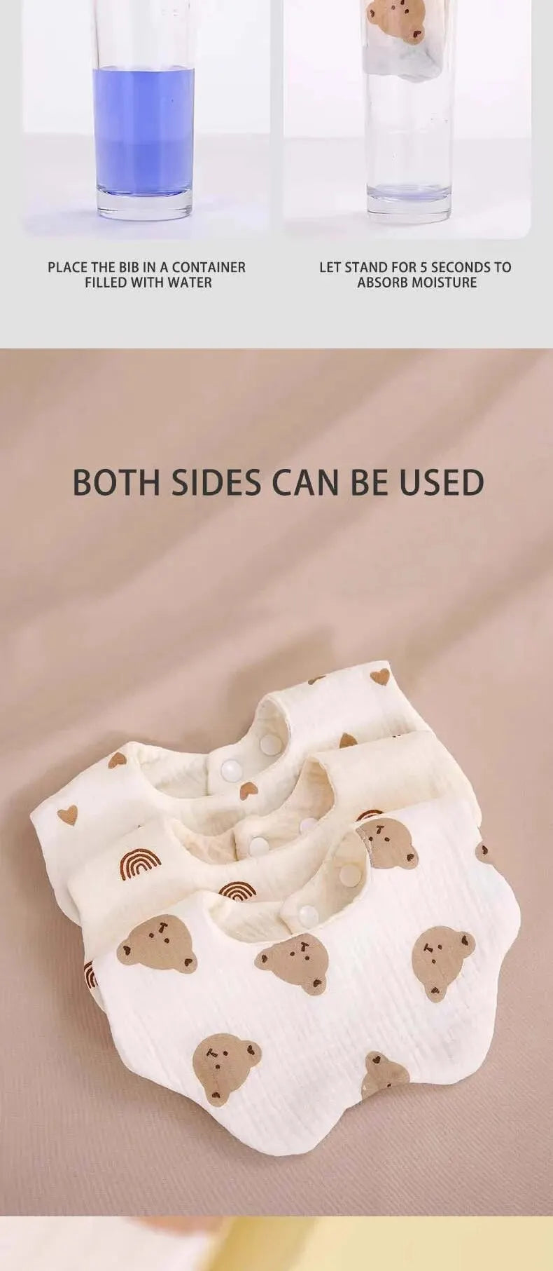 Wholesale Pure Cotton Printed Six-layer 360 Rotatable Baby Feeding Bibs Toddler Saliva Towel Infant Gauze Baby Bib