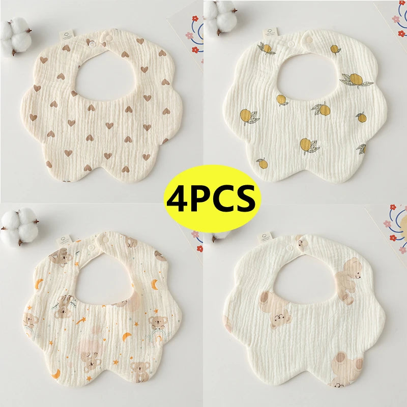Newborn Bibs Burp Cloths For Baby Girls Boys Infants Cotton Saliva Towel Toddler Feeding Drool Bib Thickened Burp Cloths New