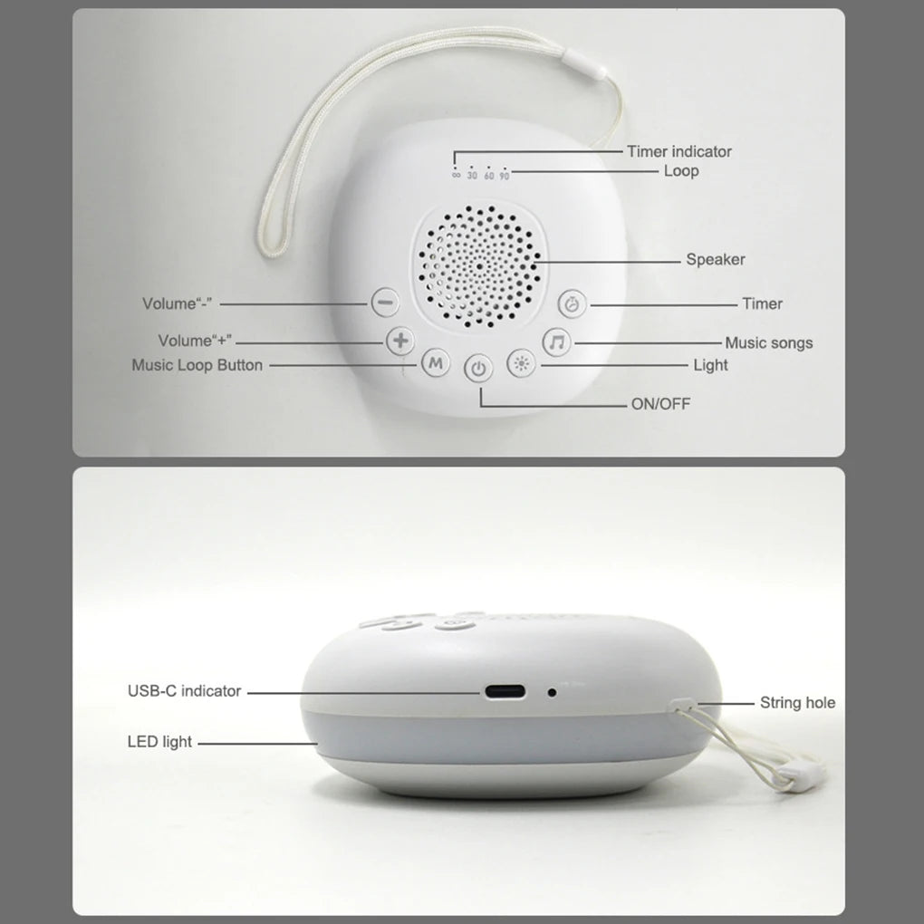 Baby Music Sleep Aid Sleeper Atmosphere Light Breathing Light White Noise Intelligent Sleep Aid Sleeper Night Light Speaker