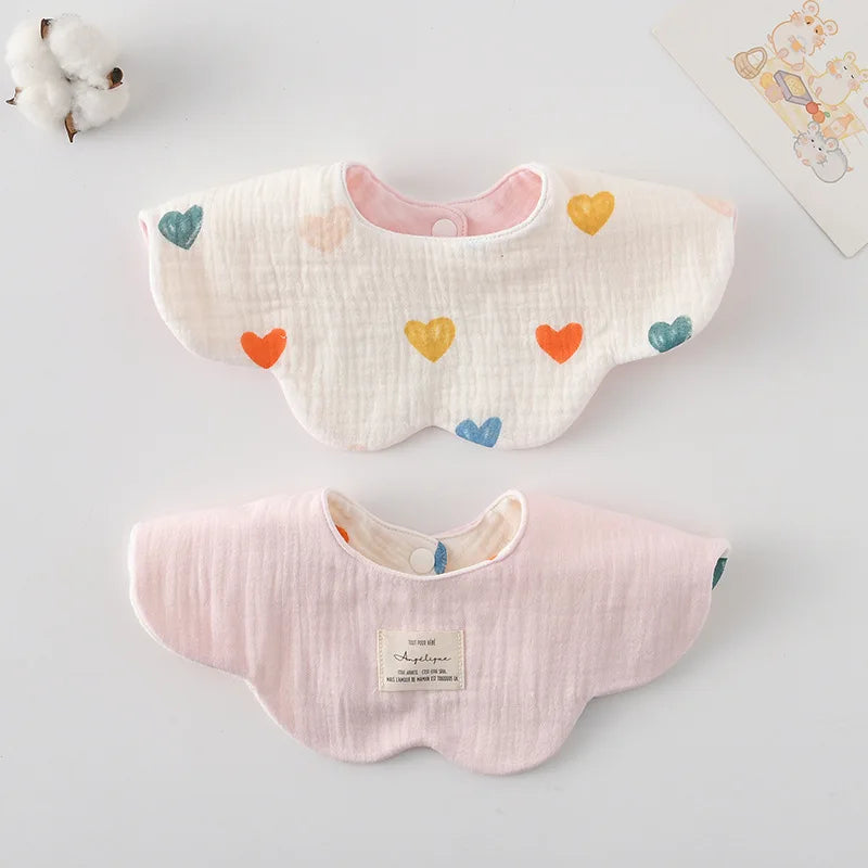 New Cute Cotton Baby Feeding Drool Bib Infants Two-sided Usable Saliva Towel Soft Burp Cloth For Newborn Toddler Kids Bibs