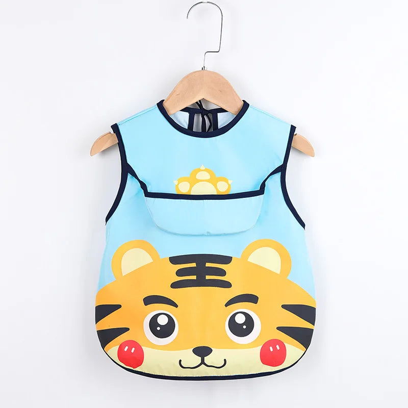 Sleeveless Bibs For Children Baby Kids Toddler Waterproof Long Sleeve Art Smock Feeding Bib Apron Fit 0-6 Years Dropshipping