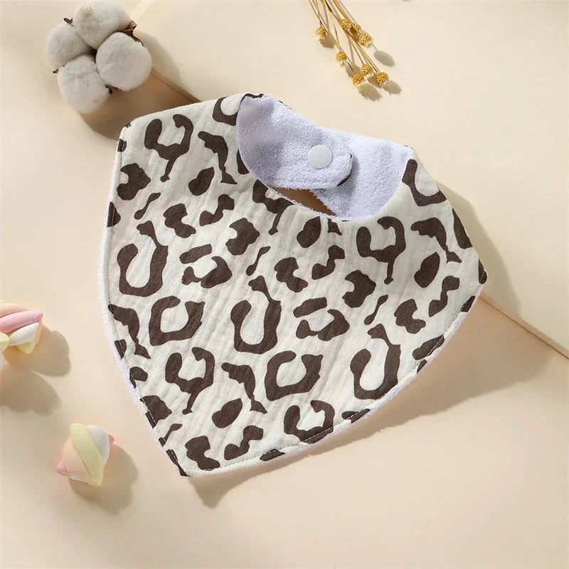 New Baby Cartoon Animal Triangle Bib Pure Cotton Waterproof Boy Girl Kid Printed Saliva Towel Newborn Infant Anti Spitting Cloth