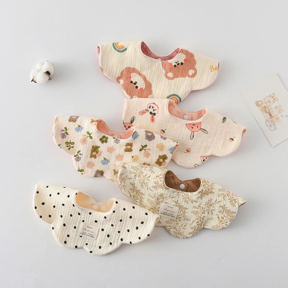 New Cute Cotton Baby Feeding Drool Bib Infants Two-sided Usable Saliva Towel Soft Burp Cloth For Newborn Toddler Kids Bibs
