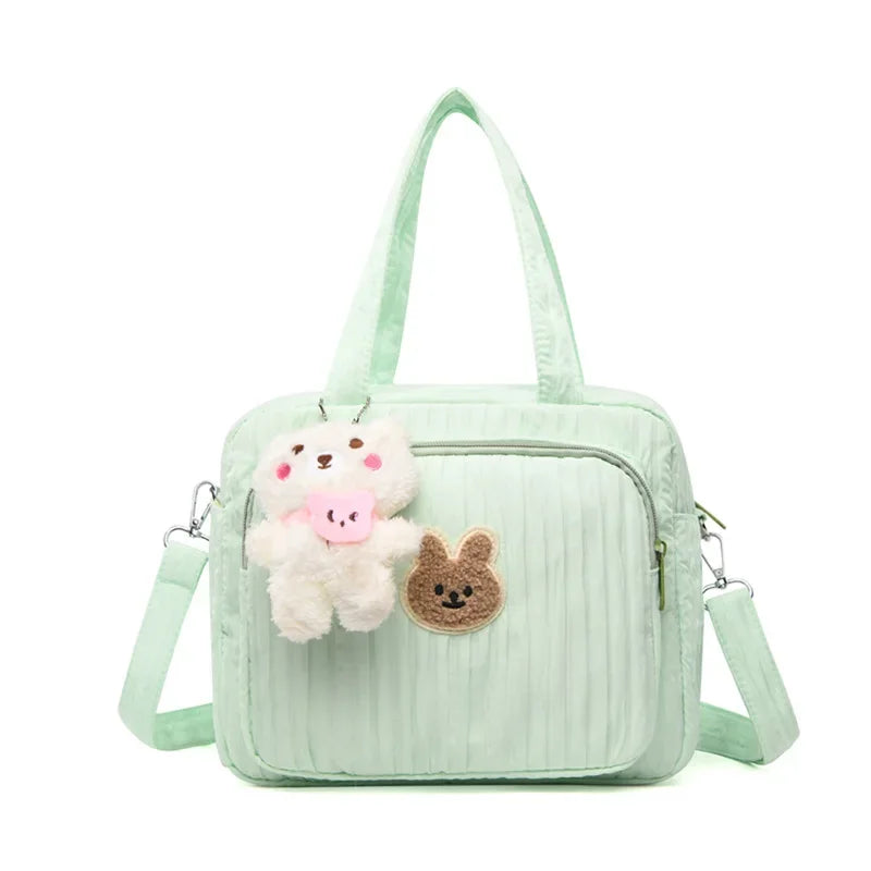 Baby Diaper Bags Maternity Mommy Bag Portable Multi-function Large Capacity Quilted Mom Travel Tote Bottle Storage with Pendant