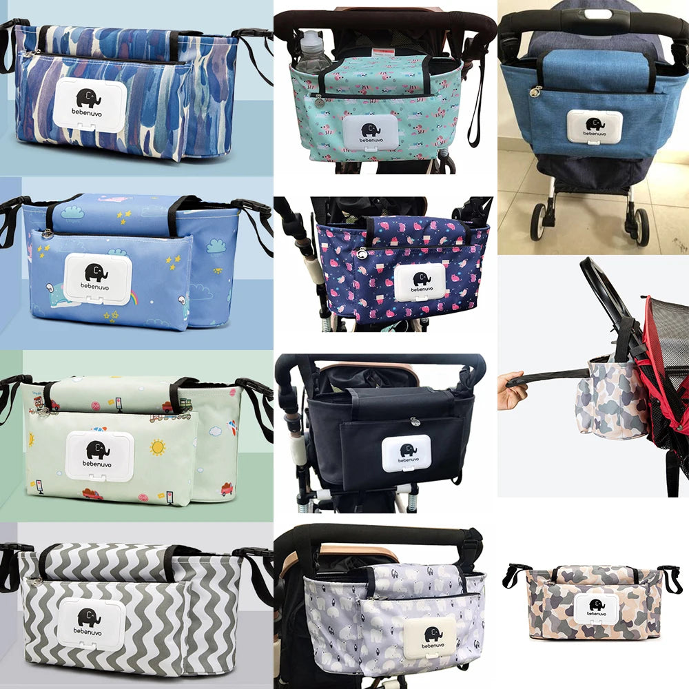 Baby Stroller Organizer Bag Waterproof Nappy Diaper Bag Travel Carriage Pram Cart Basket Hook Stroller Accessories Mummy Bag